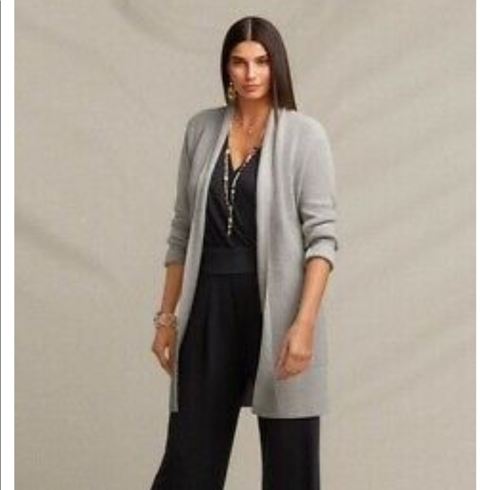 Cabi Gray Dusted Belted Cardigan